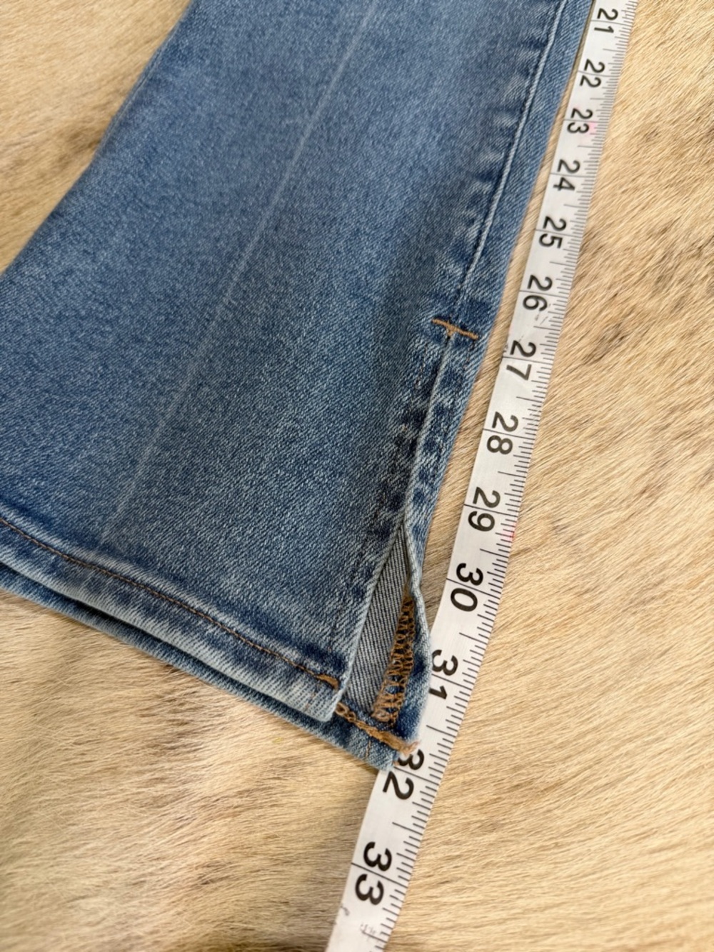 Express Skyscraper High Rise Flare Jeans Split Hem Medium Wash Size 2 - Picture 8 of 10